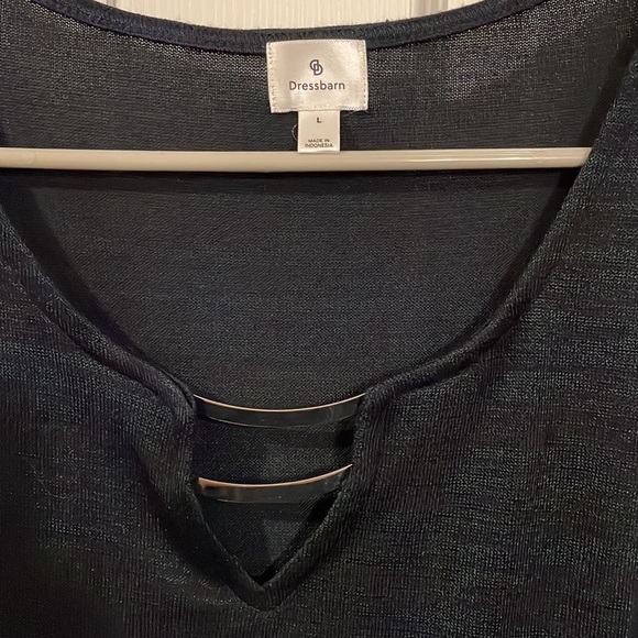 Dressbarn Size Large Long Sleeve Blouse Blue/Black - Picture 3 of 6